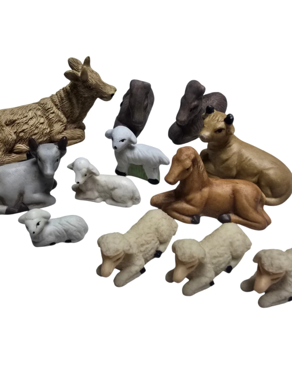 Vintage Resin Nativity Set 23 Pc Complete Christmas Creche Holy Family Wise Men